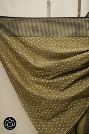 Olive Green HBP Cotton Saree - SROGCS2793