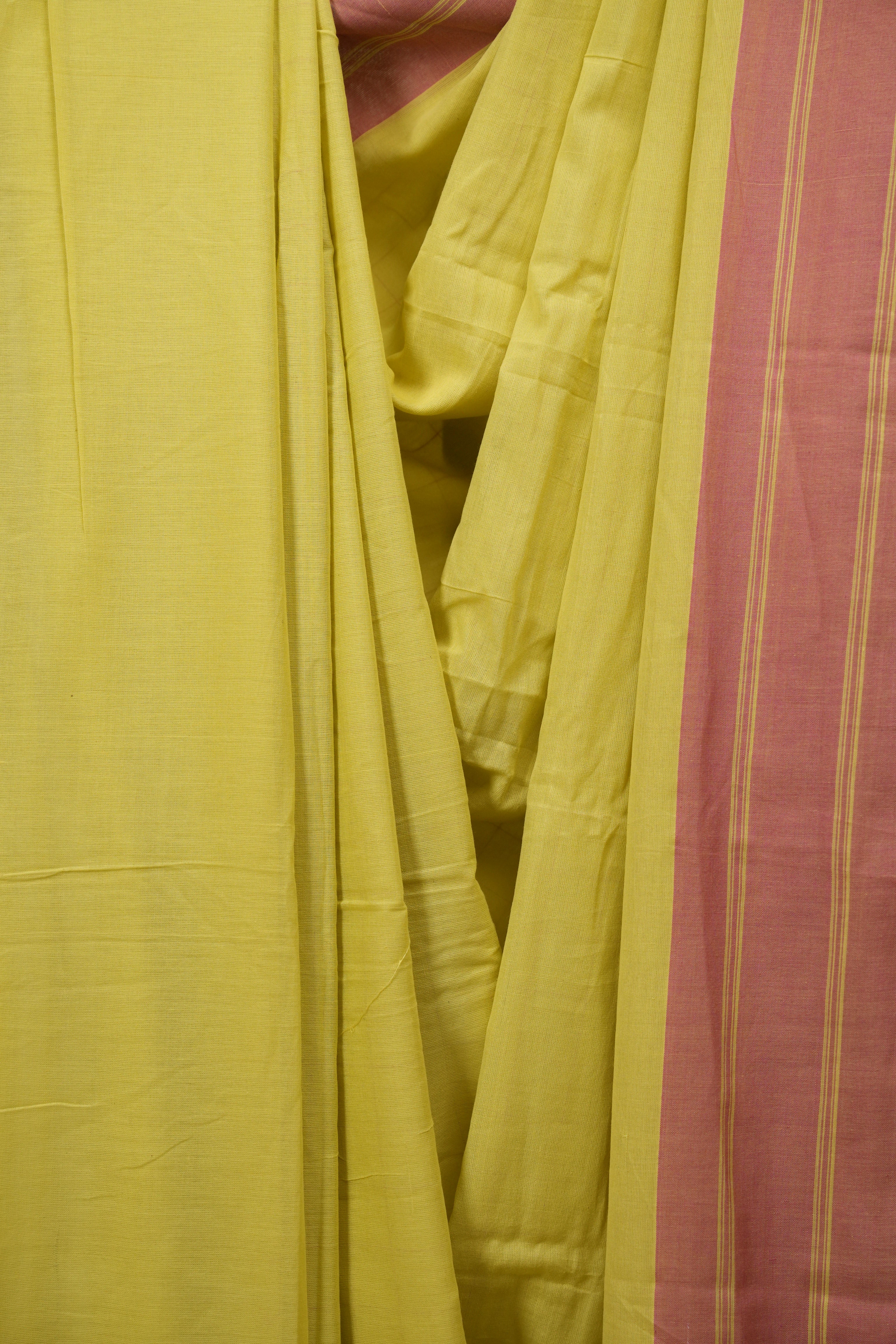 Yellow Cotton IIkal Saree - SRYCIS1153