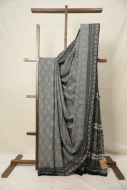 Ash Grey HBP Cotton Saree - SRAGCS2792