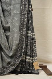 Ash Grey HBP Cotton Saree - SRAGCS2792