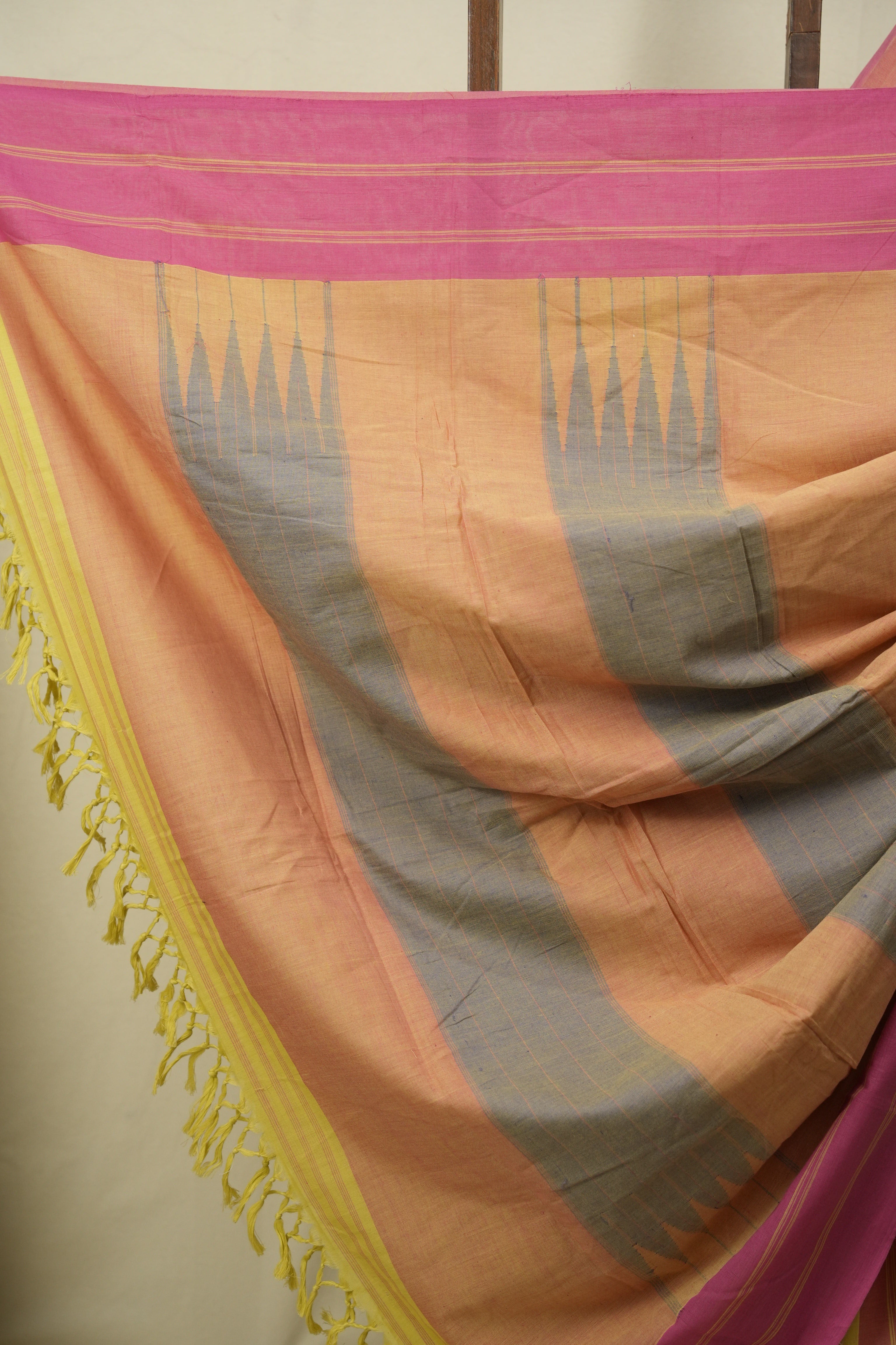 Yellow Cotton IIkal Saree - SRYCIS1153