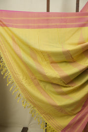 Yellow Cotton IIkal Saree - SRYCIS1153