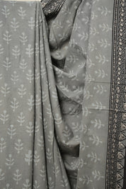Ash Grey HBP Cotton Saree - SRAGCS2792
