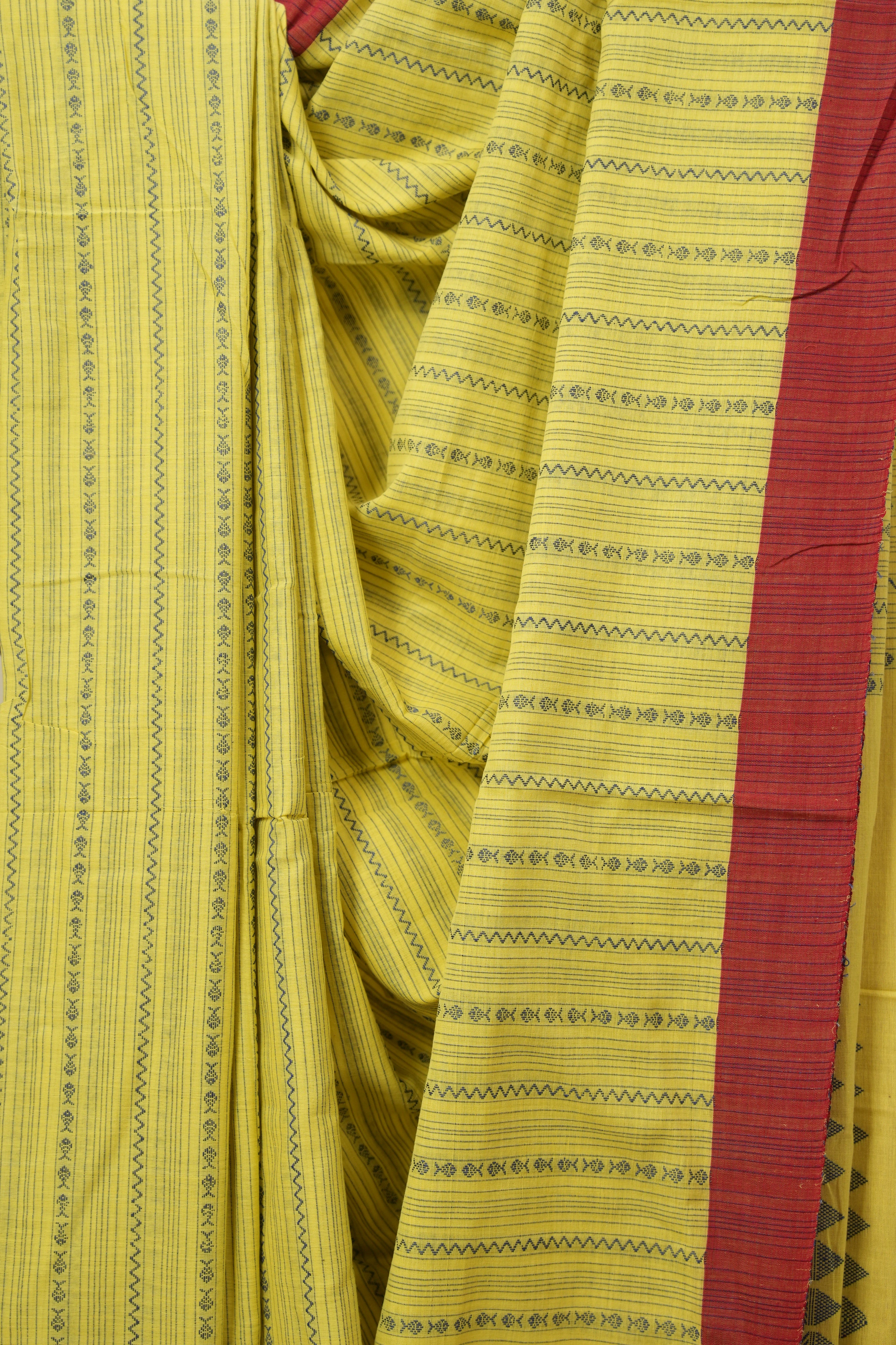 Yellow Bengal Cotton Saree - SRYBCS129