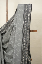 Ash Grey HBP Cotton Saree - SRAGCS2792