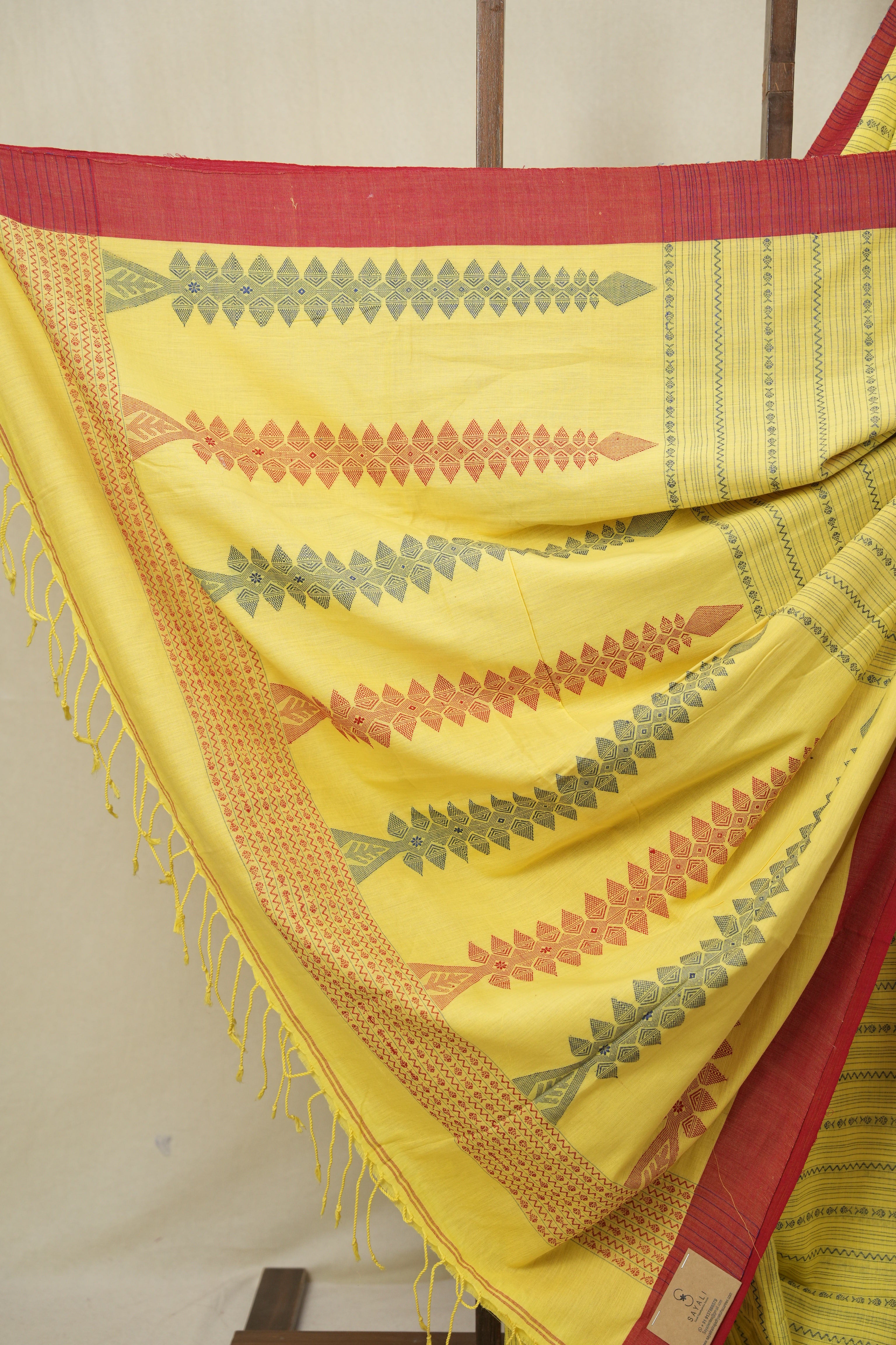 Yellow Bengal Cotton Saree - SRYBCS129