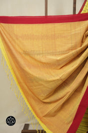 Yellow Bengal Cotton Saree - SRYBCS129