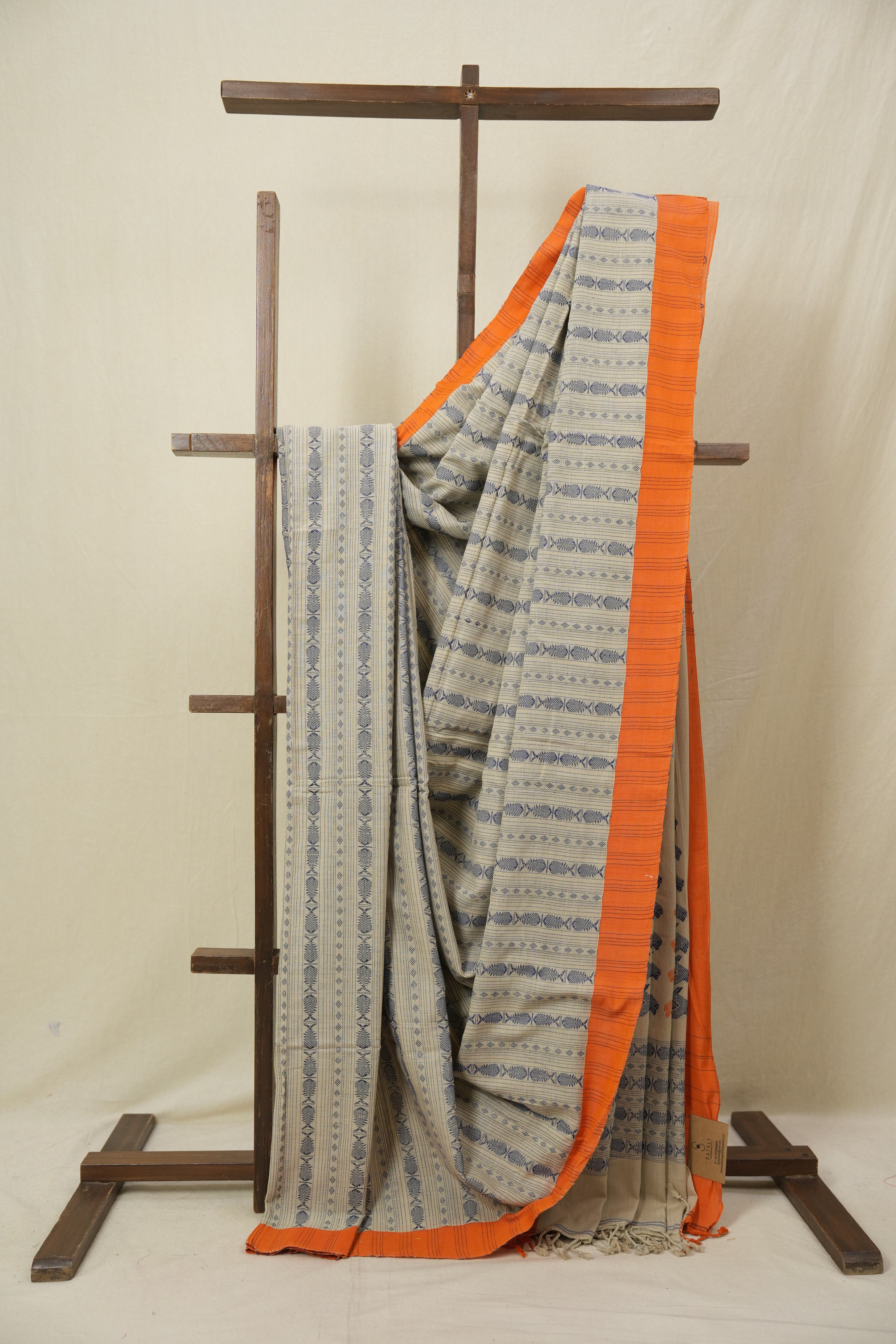 Cream Beige Bengal Cotton Saree - SRCBBCS132