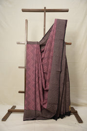 Dark Onion HBP Cotton Saree - SRDOCS2790