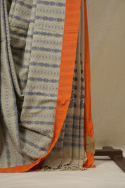 Cream Beige Bengal Cotton Saree - SRCBBCS132