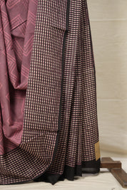 Dark Onion HBP Cotton Saree - SRDOCS2790