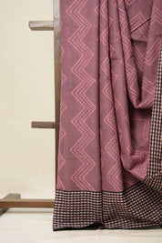 Dark Onion HBP Cotton Saree - SRDOCS2790