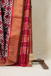 Red Pochampalli Silk Ikat Saree - SRRPSIS189