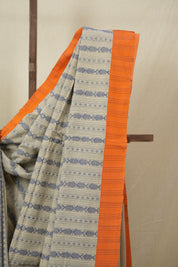 Cream Beige Bengal Cotton Saree - SRCBBCS132
