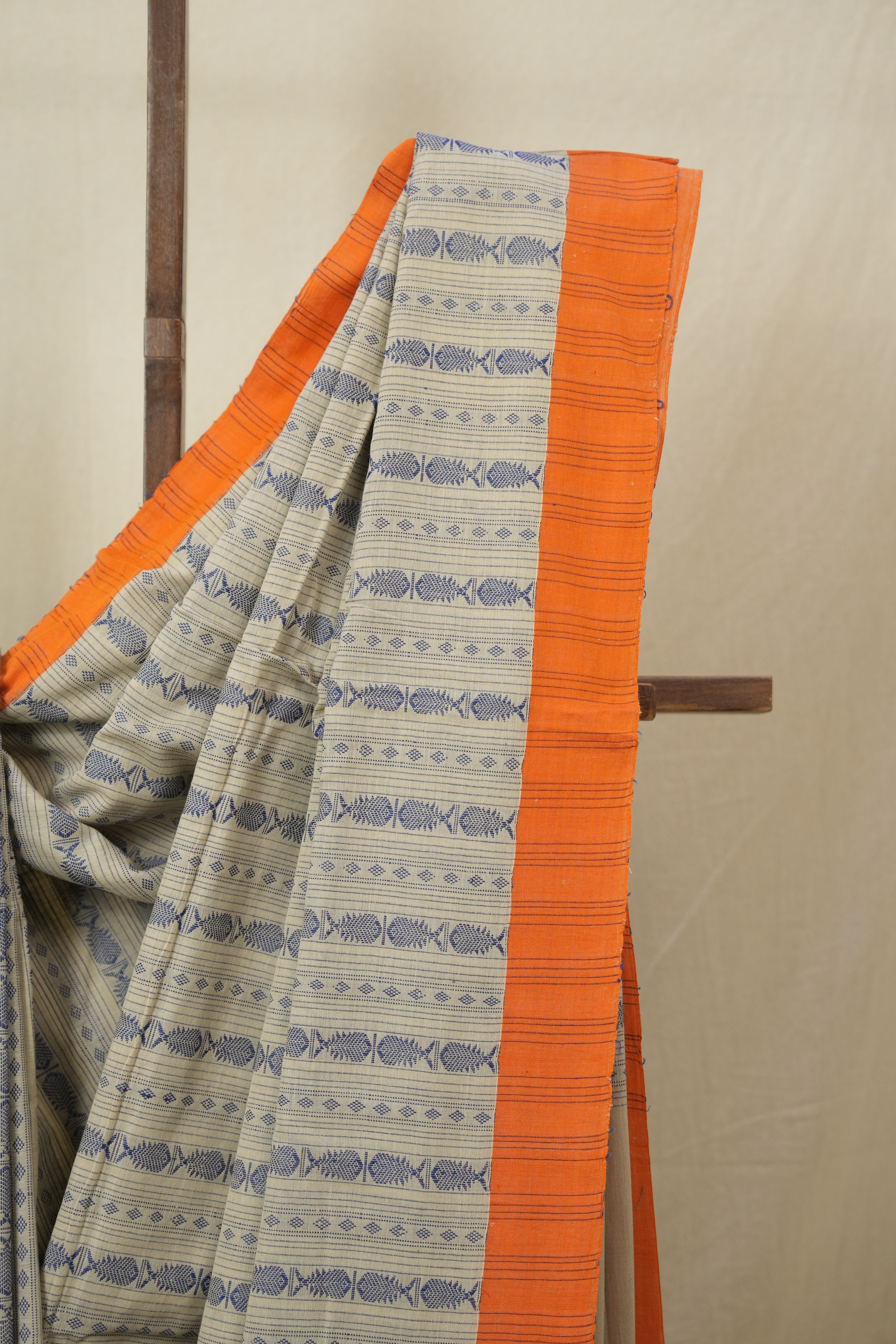 Cream Beige Bengal Cotton Saree - SRCBBCS132