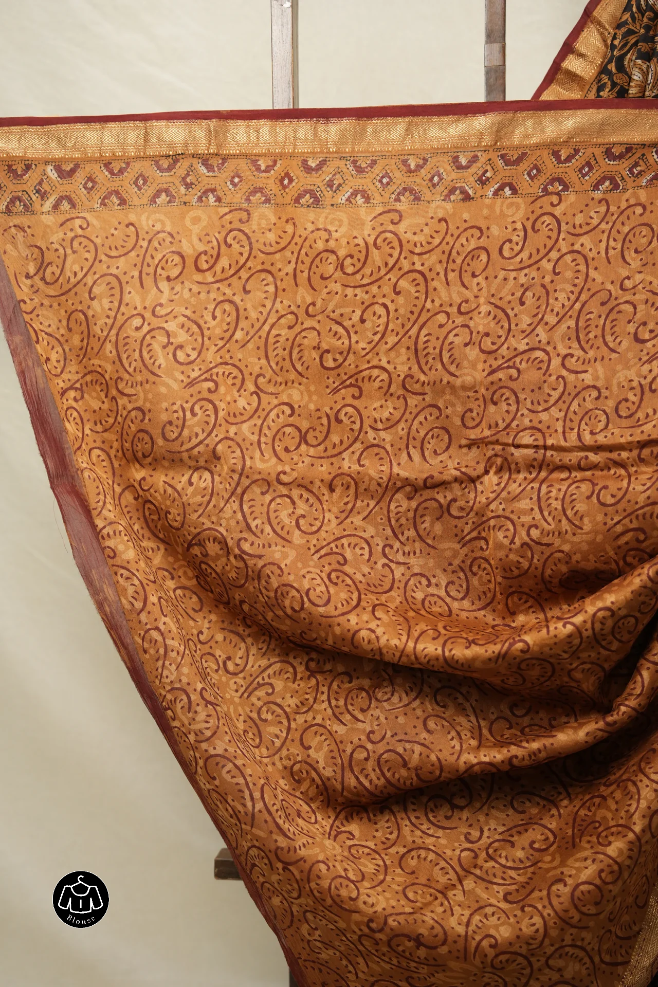 Black HBP Cotton Silk Saree With Maheshwari Border - SRBCSS1412