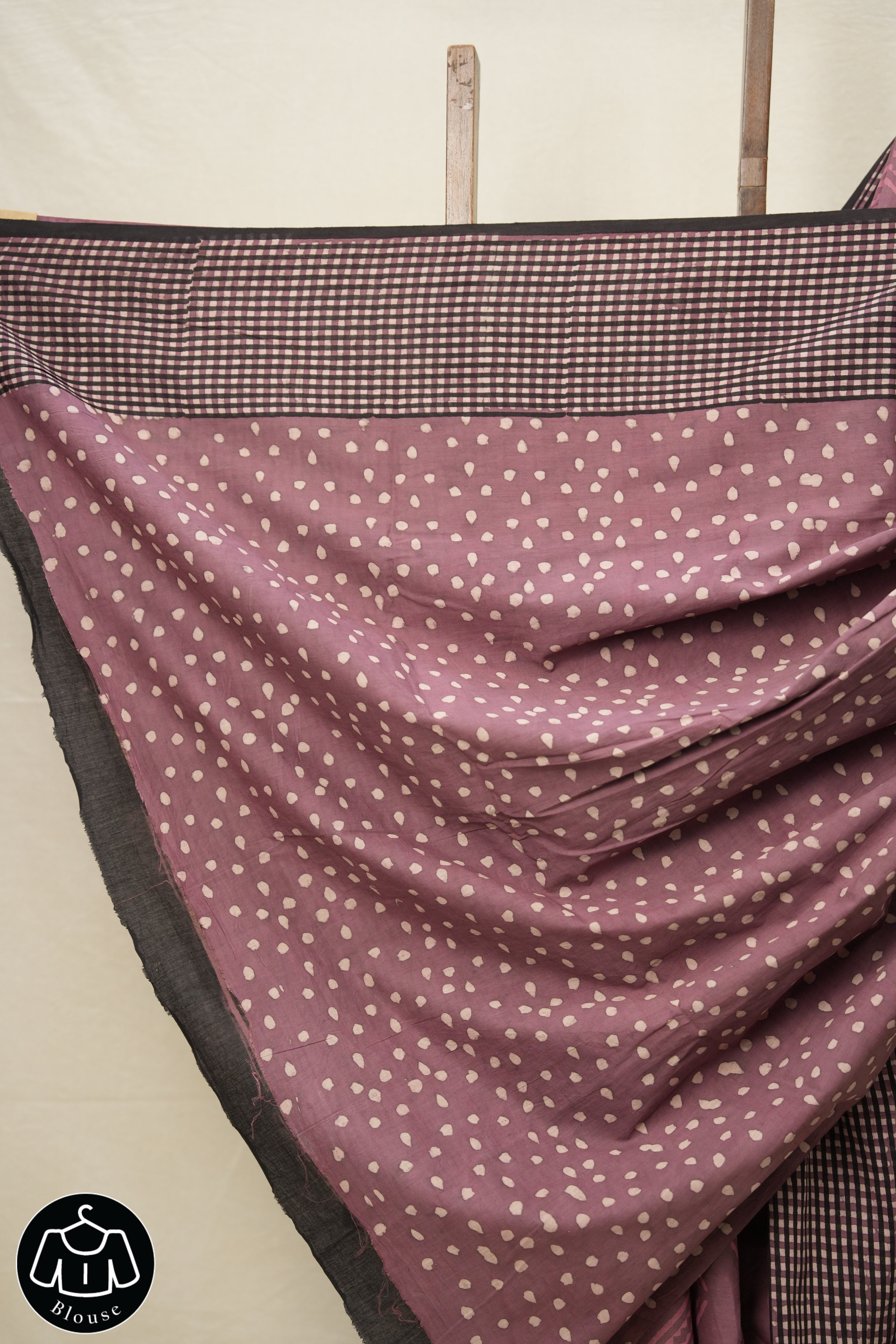 Dark Onion HBP Cotton Saree - SRDOCS2790