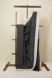 Black Bengal Cotton Saree - SRBBCS131