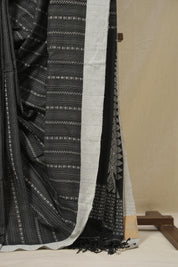 Black Bengal Cotton Saree - SRBBCS131