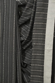 Black Bengal Cotton Saree - SRBBCS131