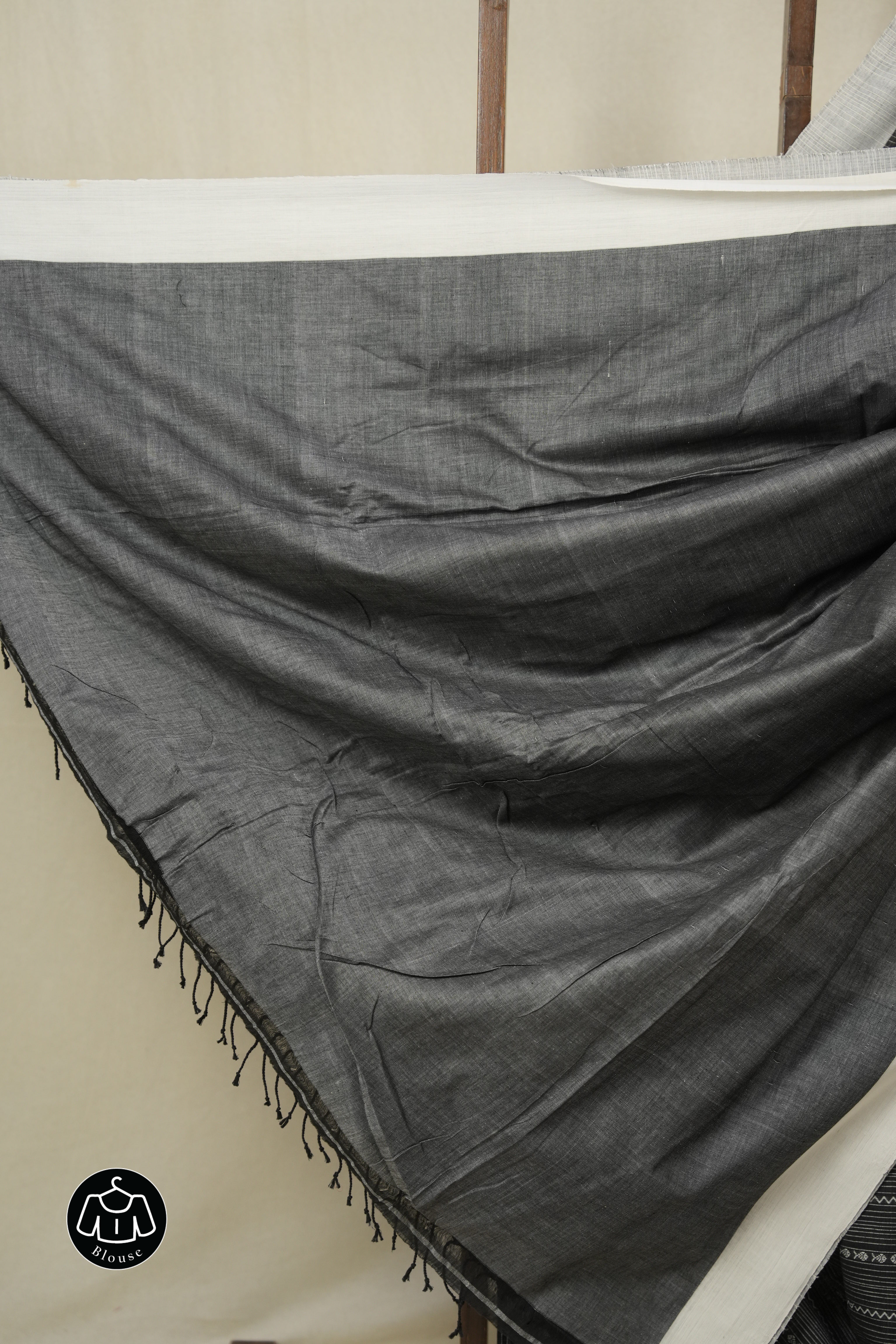 Black Bengal Cotton Saree - SRBBCS131