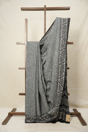 Ash Grey HBP Cotton Saree - SRAGCS2788