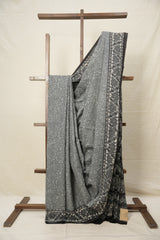 Ash Grey HBP Cotton Saree - SRAGCS2788