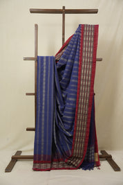 Blue Bengal Cotton Saree - SRBBCS130