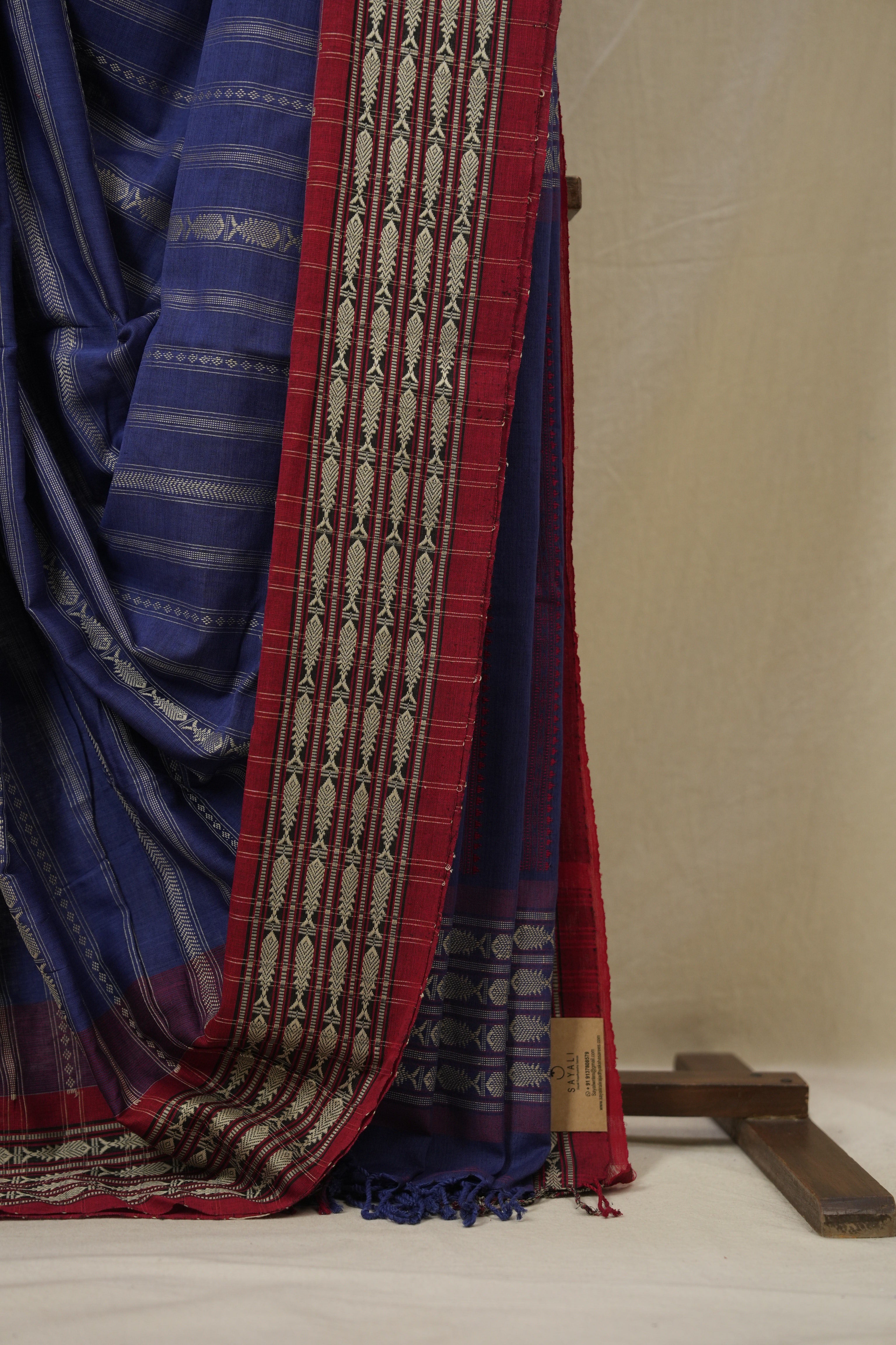 Blue Bengal Cotton Saree - SRBBCS130
