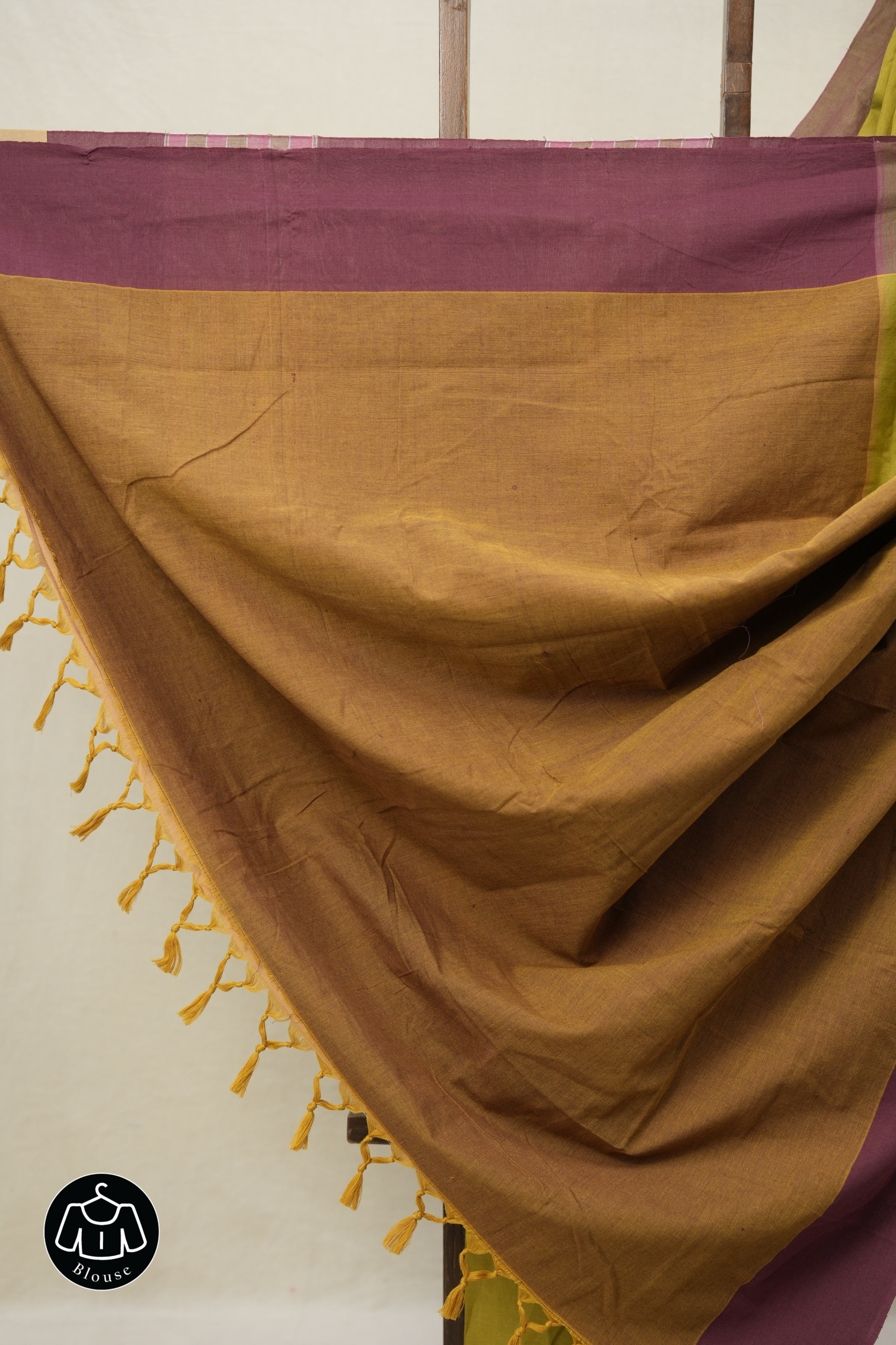 Olive Green Plain Cotton Ilkal Saree - SROGPCIS778