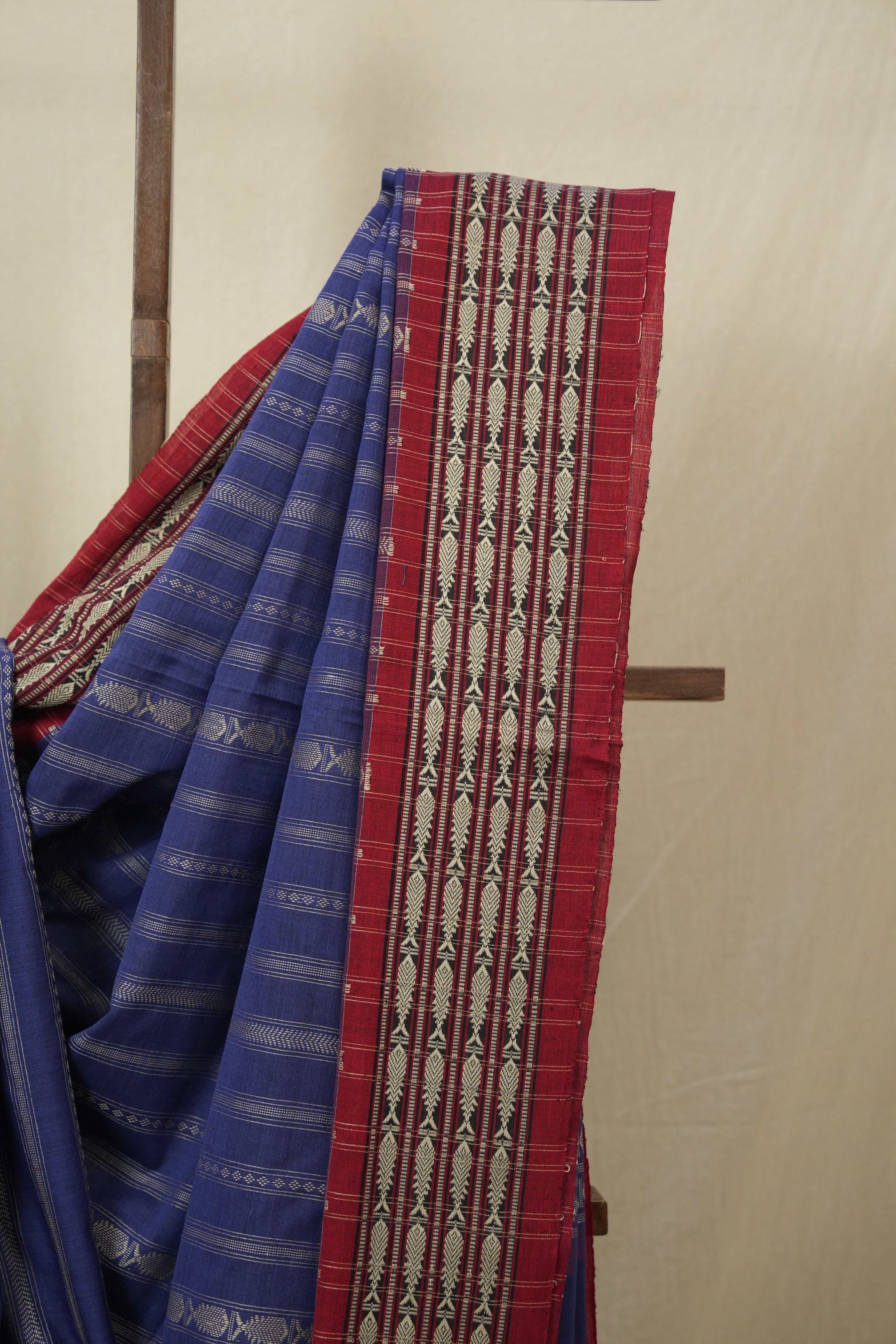 Blue Bengal Cotton Saree - SRBBCS130