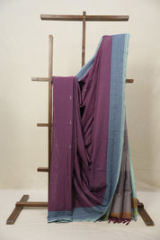 Onion Pink Plain Cotton Ilkal Saree - SROPPCIS777