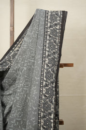 Ash Grey HBP Cotton Saree - SRAGCS2788