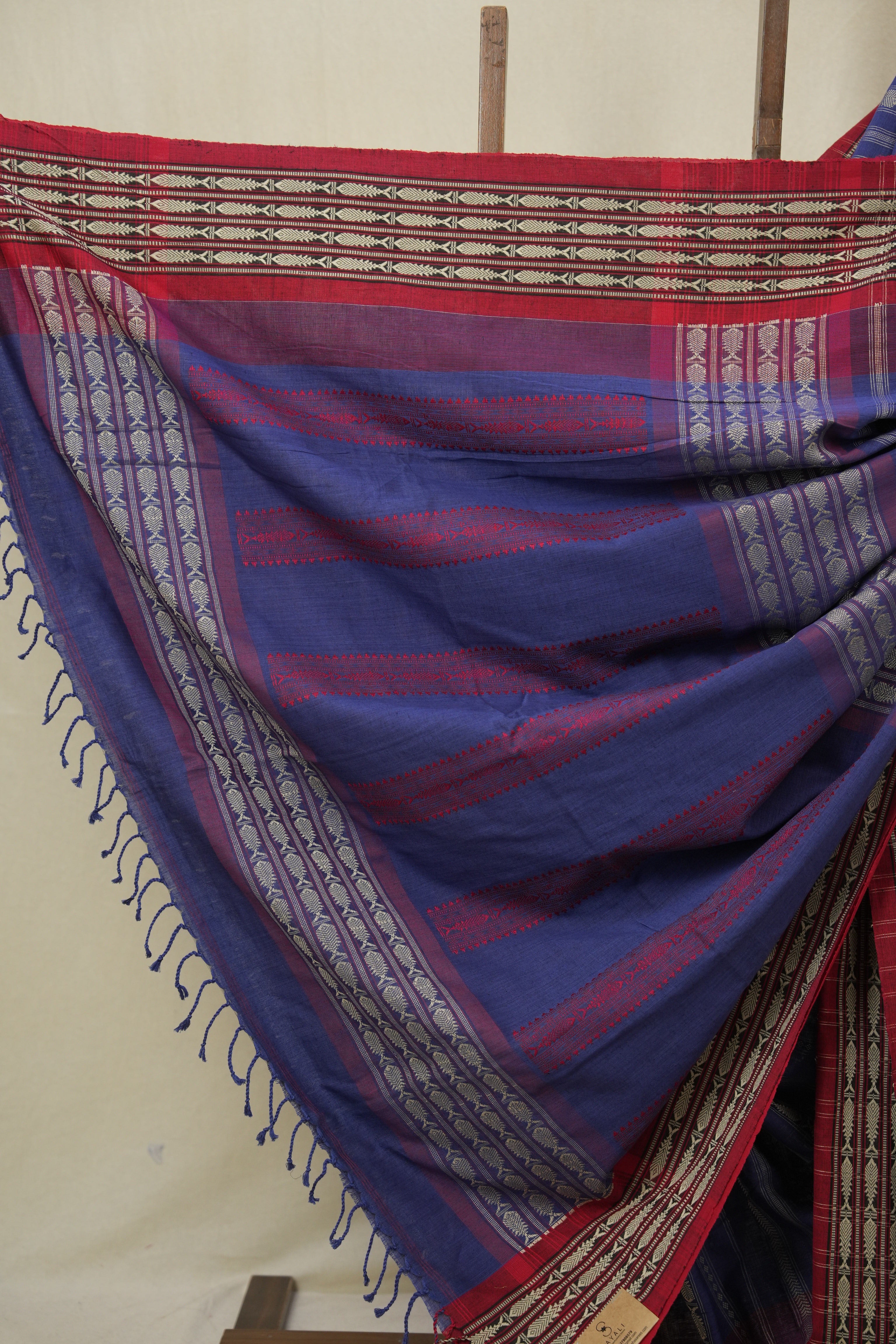 Blue Bengal Cotton Saree - SRBBCS130