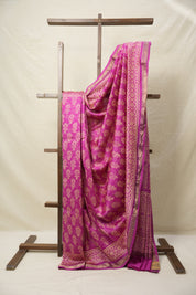 Pink HBP Cotton Silk Saree With Maheshwari Border - SRPCSS1420