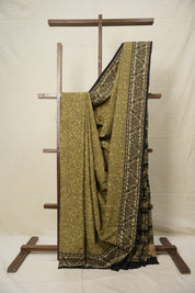 Olive Green HBP Cotton Saree - SROGCS2787