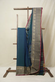 Peacock Blue Narayan Peth Cotton Saree- SRPBNPCS13
