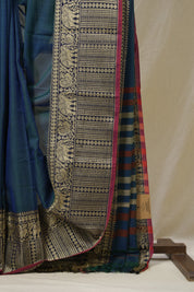 Peacock Blue Narayan Peth Cotton Saree- SRPBNPCS13