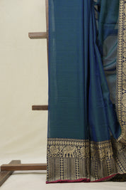 Peacock Blue Narayan Peth Cotton Saree- SRPBNPCS13