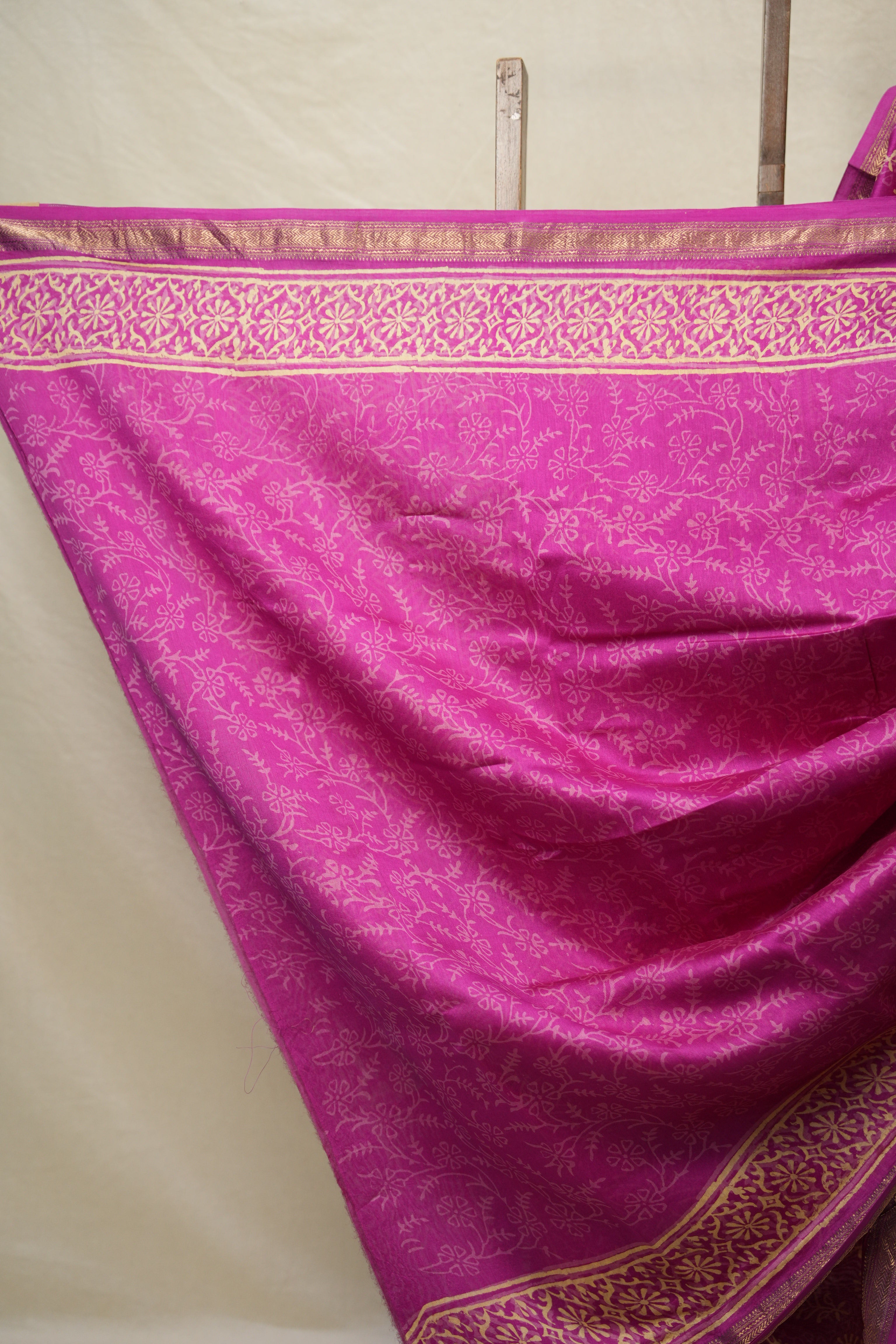 Pink HBP Cotton Silk Saree With Maheshwari Border - SRPCSS1420