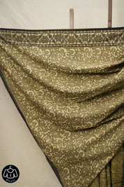 Olive Green HBP Cotton Saree - SROGCS2787