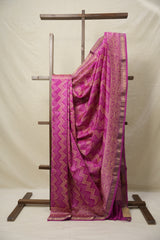 Pink HBP Cotton Silk Saree With Maheshwari Border - SRPCSS1416