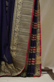 Dark Violet Narayan Peth Cotton Saree- SRDVNPCS14