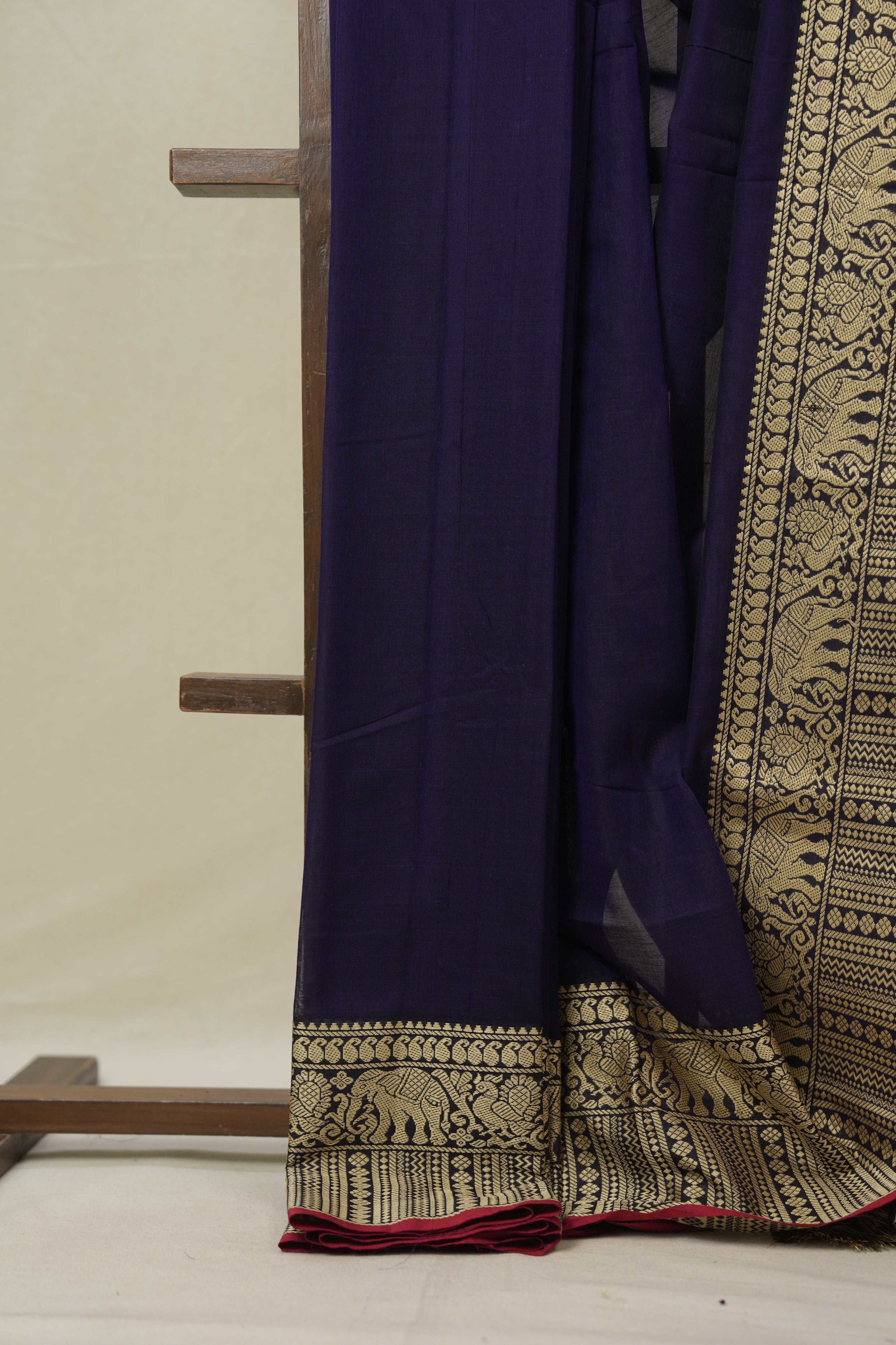 Dark Violet Narayan Peth Cotton Saree- SRDVNPCS14