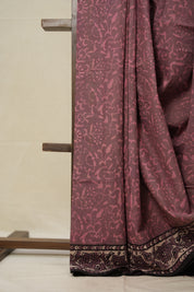 Dark Onion HBP Cotton Saree - SRDOCS2786