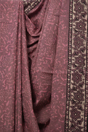 Dark Onion HBP Cotton Saree - SRDOCS2786