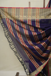 Dark Violet Narayan Peth Cotton Saree- SRDVNPCS14