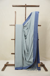 Powder Blue Plain Cotton Ilkal Saree - SRPBPCIS776
