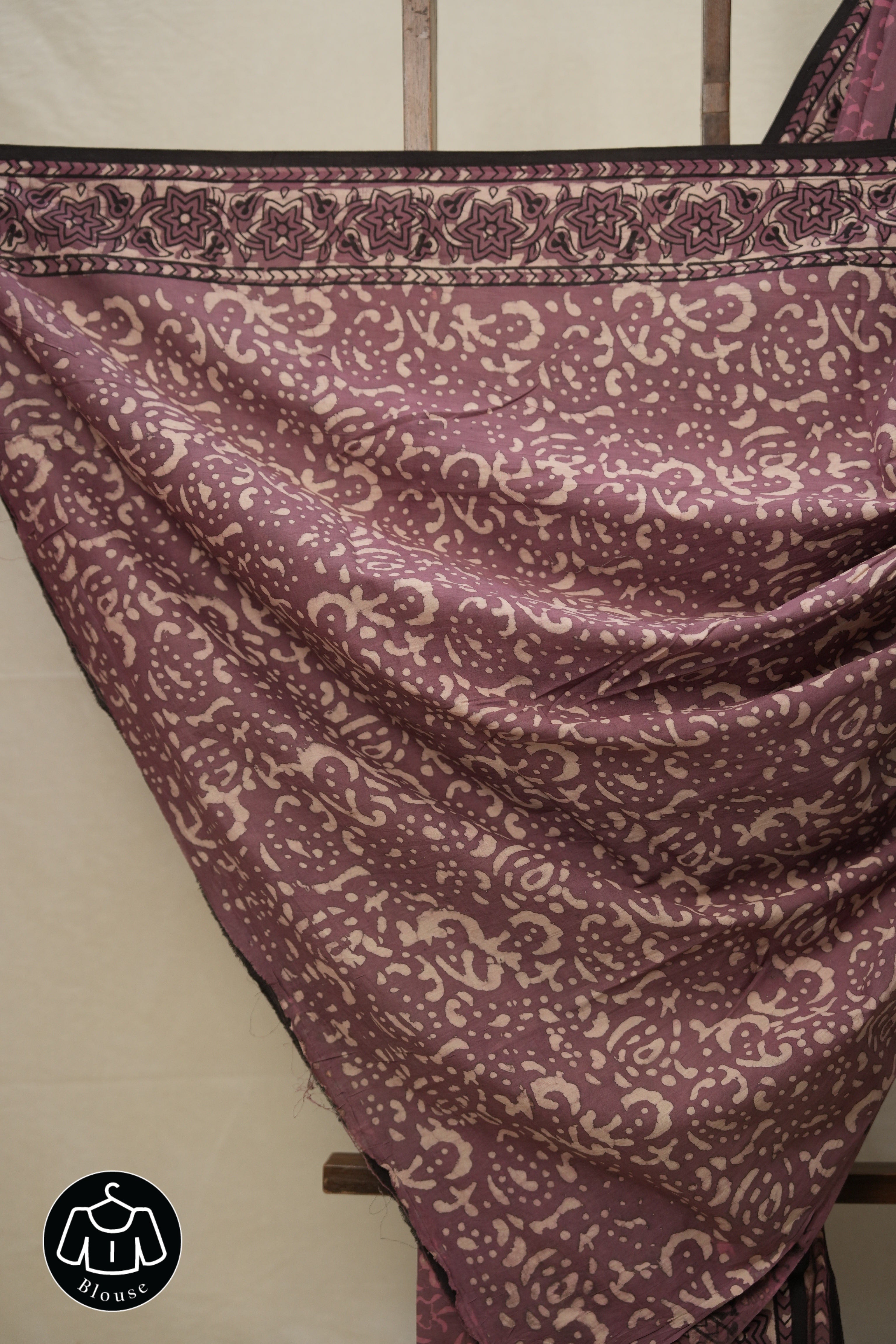 Dark Onion HBP Cotton Saree - SRDOCS2786