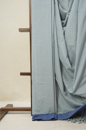 Powder Blue Plain Cotton Ilkal Saree - SRPBPCIS776